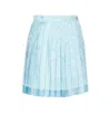 Versace Blue Barocco Miniskirt In Blue