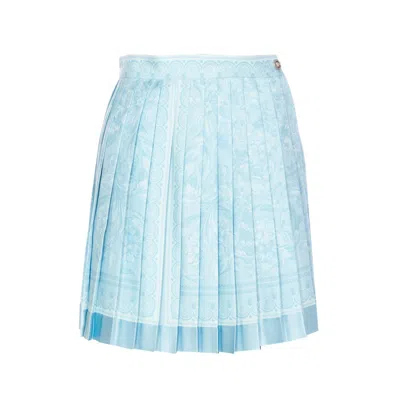 Versace Blue Barocco Miniskirt