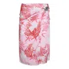 Versace Sea Life-print Midi Skirt In Dusty Rose/coral