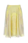 Versace Cameo Silk Flowy Skirt In Printed