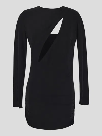 Versace Slashed Mini Dress In Black | ModeSens