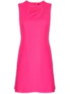 Versace Slashed Sleeveless Minidress In Pink