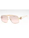 Versace Sleek Metal Rectangular Sunglasses For Men In Brown