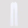 Versace Straight Leg Denim Trousers With Pockets And Loops In White