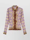 Versace Poppies Print Crinkled Crepe Button-up Shirt