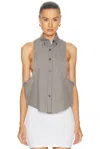 Versace Sleeveless Button Up Top In Multi