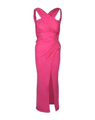 Versace Sleeveless Draped Cocktail Dress Woman Maxi Dress Pink Size 4 Viscose