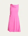 Versace Sleeveless Draped Stretch Crepe Jersey Dress