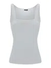 Versace 90s Logo Ribbed Tank Top In White