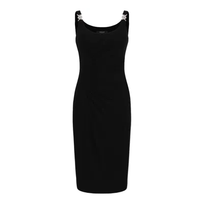 Versace Sleeveless Midi Dress In Black