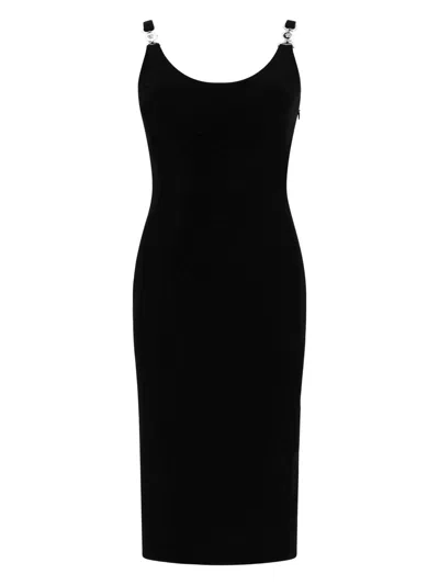 Versace Sleeveless Midi Dress In Black