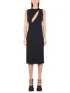 Versace Sleeveless Midi Dress With Cutouts In Black