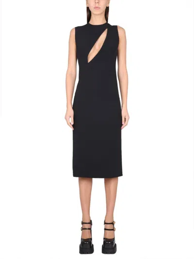 VERSACE VERSACE SLEEVELESS MIDI DRESS WITH CUTOUTS