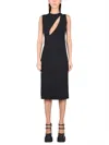 Versace Sleeveless Midi Dress With Cutouts In Black