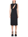 Versace Sleeveless Midi Dress With Cutouts In Black