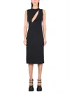 Versace Sleeveless Midi Dress With Cutouts In Black