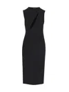 Versace Sleeveless Midi Dress With Cutouts In Nero