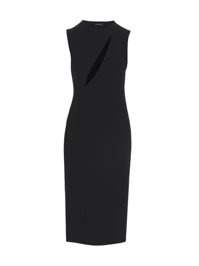Versace Cut-out Black Midi Dress With Side Split