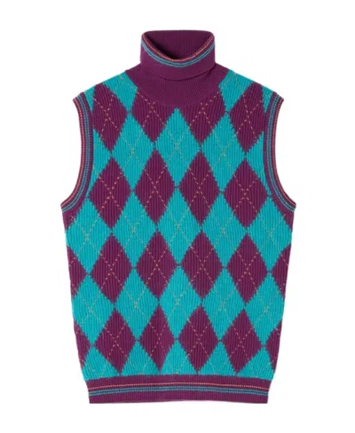 VERSACE VERSACE SLEEVELESS ROLL NECK KNITTED JUMPER