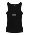 Versace Logo-embroidered Tank Top In Black