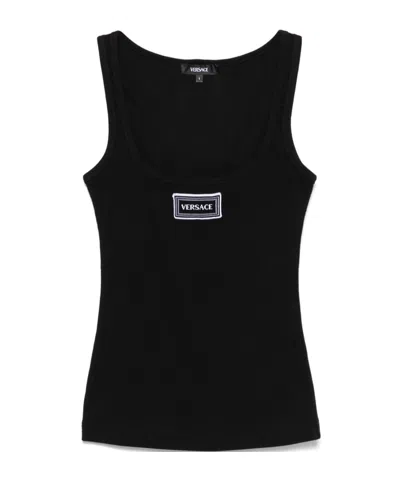 VERSACE LOGO-PATCH TANK TOP