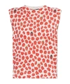 Versace Strawberry Garden Print Silk Knit Tank Top In Red