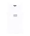 Versace Rib Tank Top With Embroidery Patch White In White