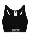 Versace Sports Bra With Logo In Black