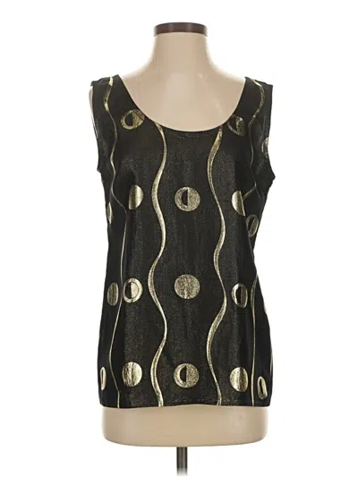 Pre-owned Versace Sleeveless Top Black Scoop Neck Tops