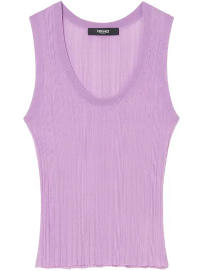 VERSACE RIBBED-KNIT TANK TOP