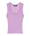 Versace Purple Ribbed Knit Tank Top In Purple