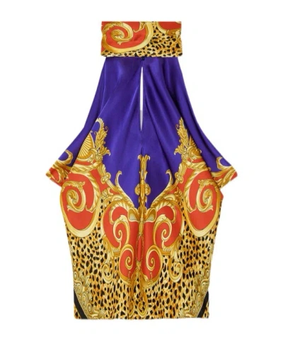 Versace Baroque-print Halterneck Top In Multi
