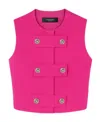 Versace Sleeveless Twill-weave Blouse In Pink