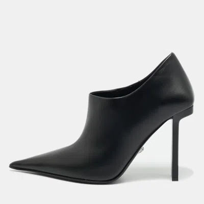 Pre-owned Versace Slice Size 39 Black Leather Boots