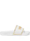 Versace Gomma Flat Sole Sandals In White