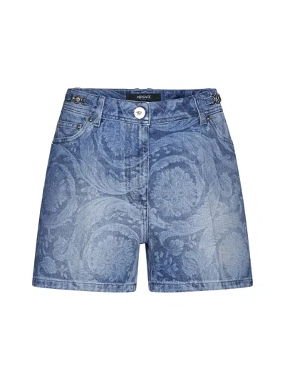 VERSACE SLIM FIT DENIM SHORTS