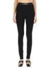 Versace 90s Vintage Logo Velvet Leggings In Black