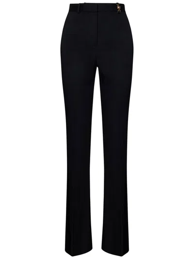 Versace Stretch Wool Flare Pants In Black