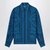 Versace Informal Shirt Silk Twill Fabric Barocco 92 Print Shirts Blue In Multi