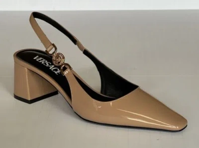 Pre-owned Versace Sling Back Women's Leather Shoes Blush 10 Us (40 Eu) 1013740 It $825 In Pink