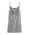 Versace Metallic Short Dress With Draped Neck