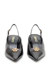 Versace Slingback Heels With Medium Heel In Black
