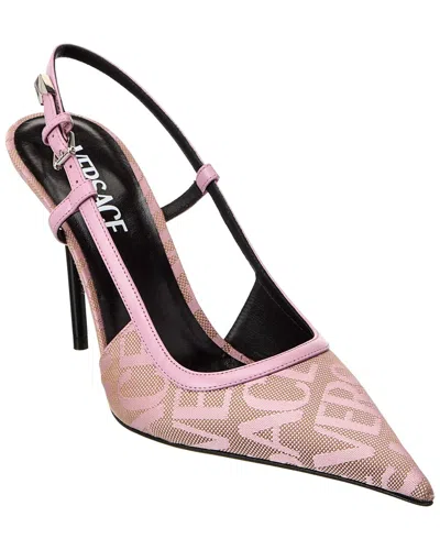 Versace Slingback Leather Pump In Pink