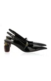 Versace Pointed-toe Slingback Pumps In Black