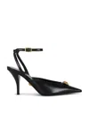 Versace La Medusa 85 Calf Leather Slingback Pumps In Black