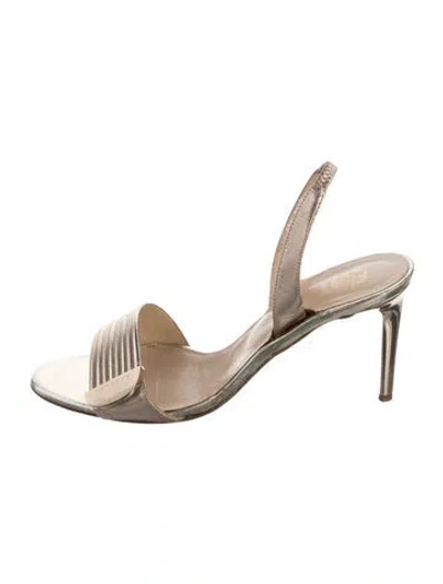 Pre-owned Versace Slingback Pumps In Gold