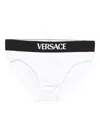 Versace Slip Bianchi Con Elastico In Vita Con Logo In White