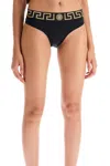 Versace Bikini Bottom With Greek Border In Black