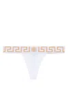 Versace Greca-border Stretch Cotton Thong In White