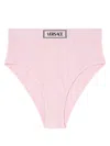 Versace Logo-waistband Fine-ribbed Briefs In Rosa